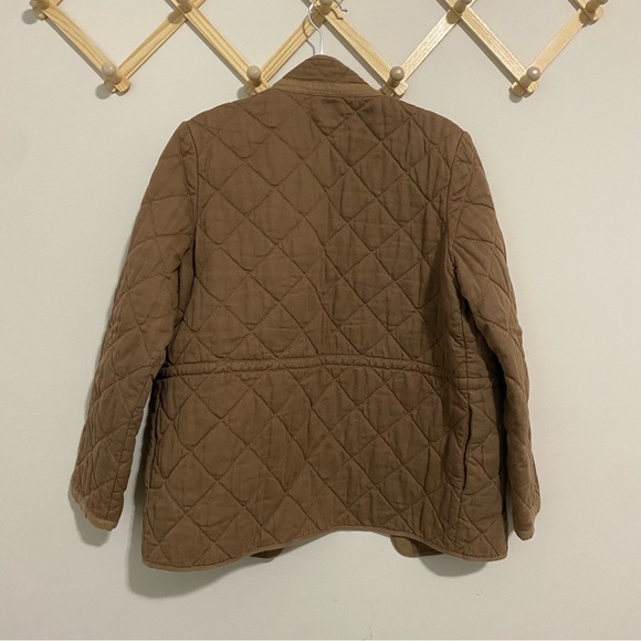 J. Crew Tan Quilted Snap Button Jacket size Small - Picture 7 of 9